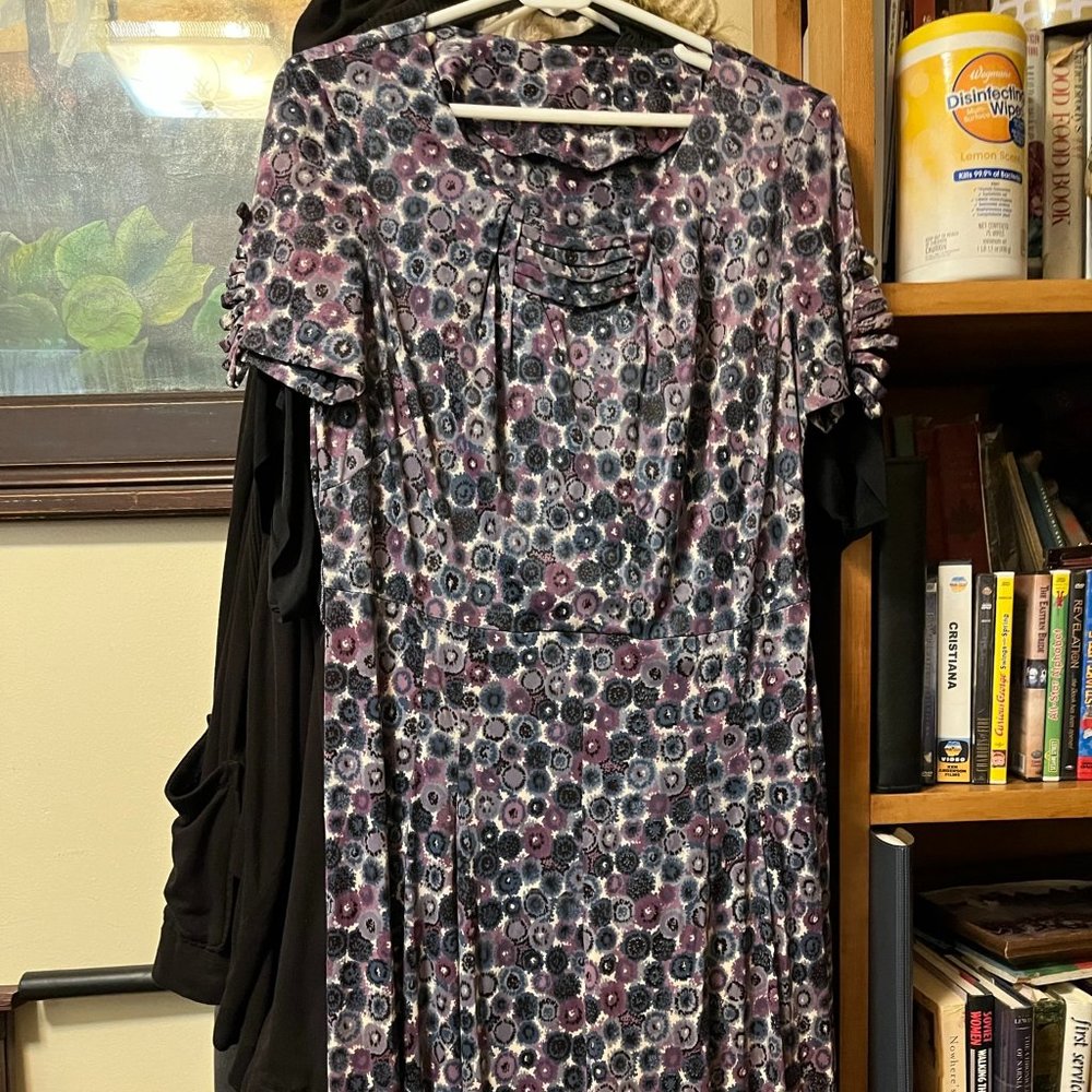Vintage Handmade Floral Silk Dress